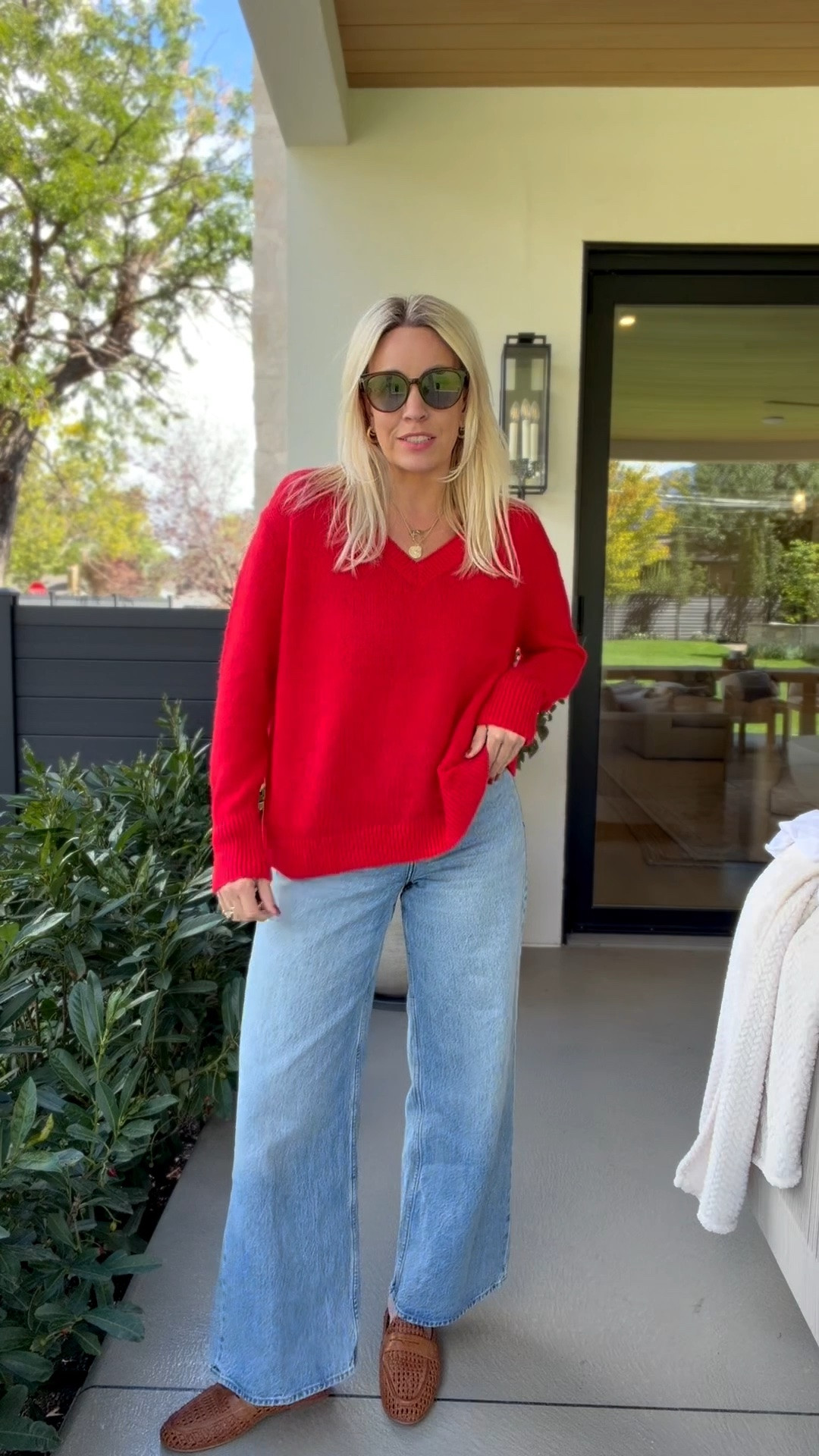 That same sweater also comes in red!