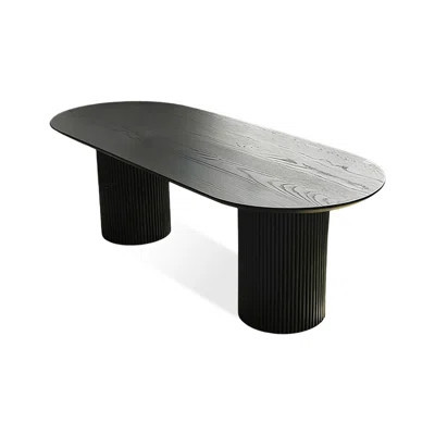 Black Oval Solid Wood Dining Table | Wayfair North America
