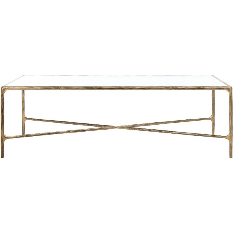 Jessa Rectangle Metal Coffee Table - Brass - Safavieh | Target