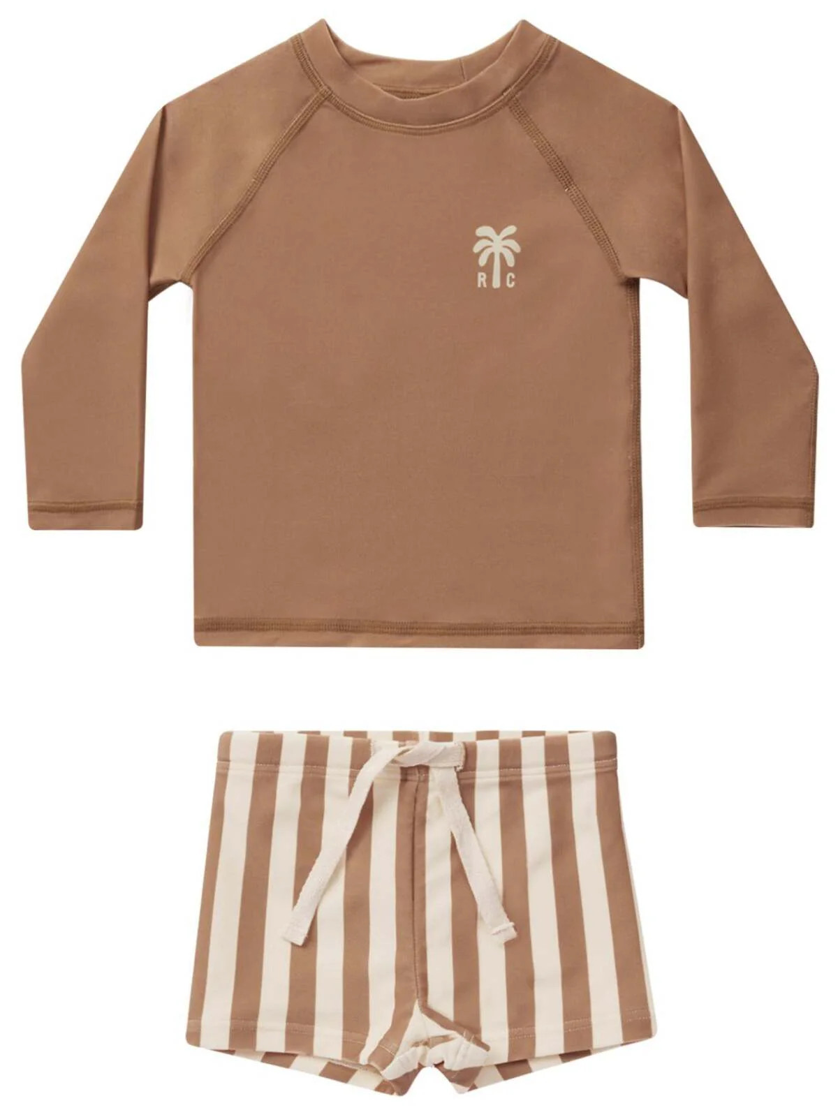 Rylee & Cru Rash Guard Boy Set, Clay Stripe | SpearmintLOVE