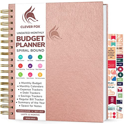 Clever Fox Budget Planner – Coiled Finance Book, Monthly Financial Journal, Budgeting Organizer & Expense Tracker Notebook, 8.5x9.5″ (Rose Gold) | Amazon (US)
