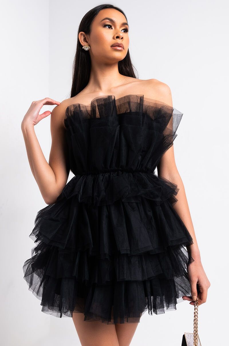 MORE TO GIVE STRAPLESS TULLE MINI DRESS | AKIRA