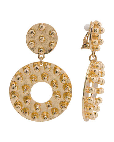 Ziva Gold Stud Drop Earrings | TJ Maxx