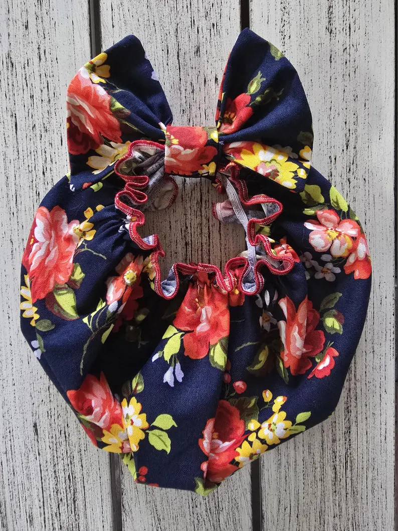 Handmade Bow Snood / Cavalier / Long Eared Dogs. Donuts / Gingham / Rainbow / Flowers / Lobster /... | Etsy (Global)