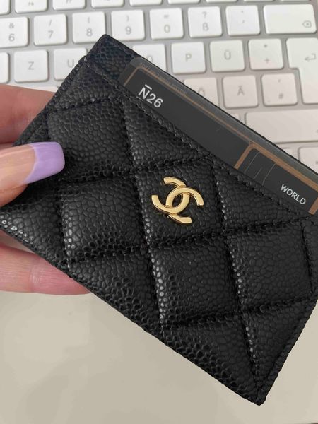 Black Caviar Design MINI Wallets Men/ Women Card Holders Gold&Silver Hardware Genuine Leather Cre... | DHGate