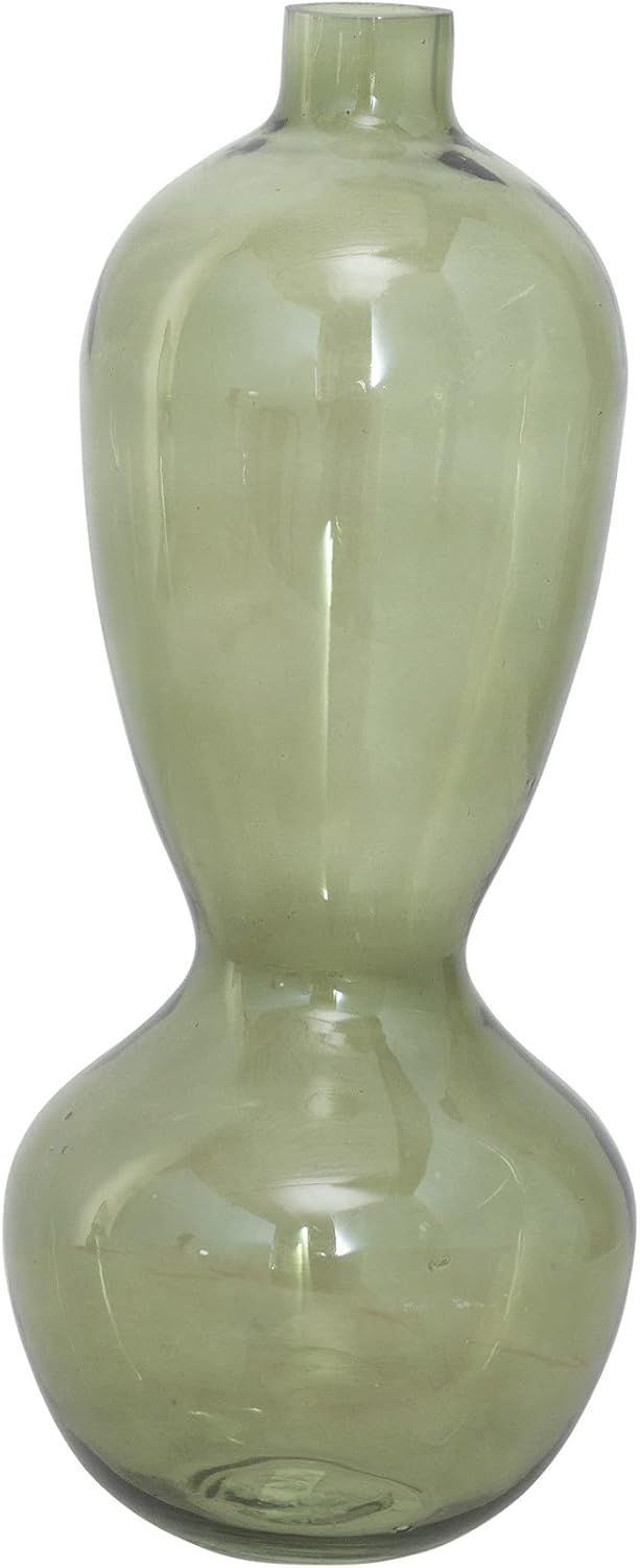 Bloomingville Green Glass Flower Curved Design Vase | Amazon (US)
