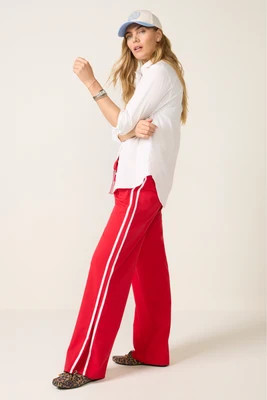 EVEREVE Women's Tala Zip Track Pants, Size Medium, Red | Evereve