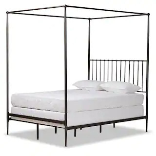 Baxton Studio Elsa Black Queen Canopy Bed 196-11963-HD - The Home Depot | The Home Depot