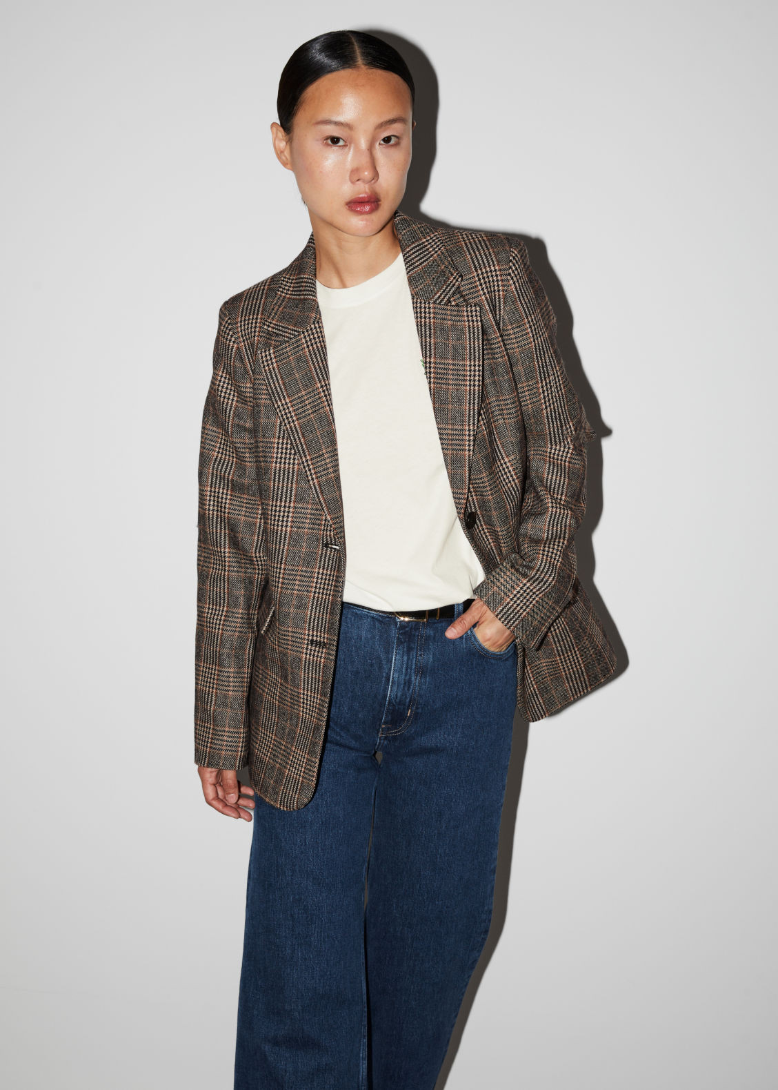 Fitted Checked Blazer - Red | & Other Stories US