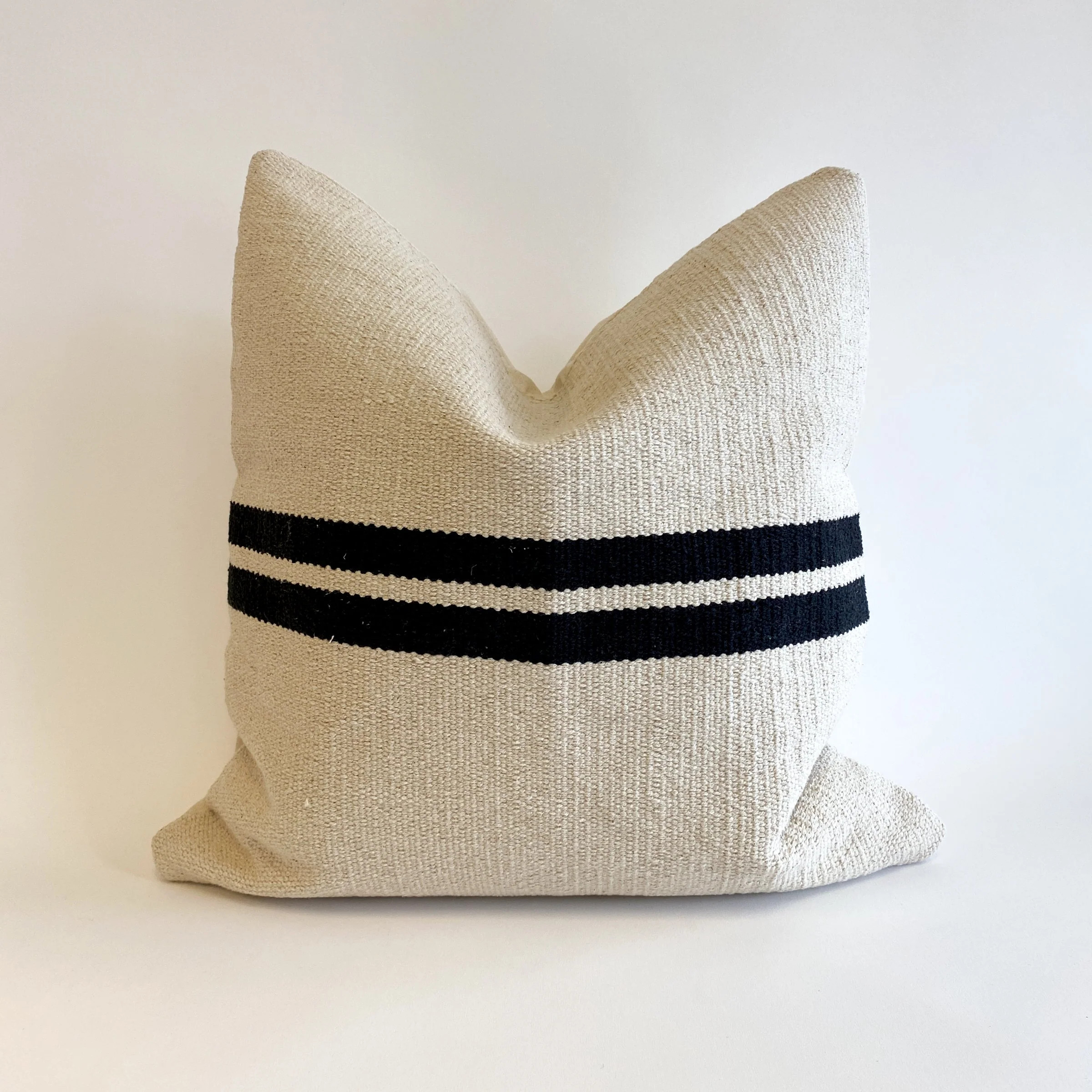 Ruhi Handwoven Black and Cream Pillow | The Loomia