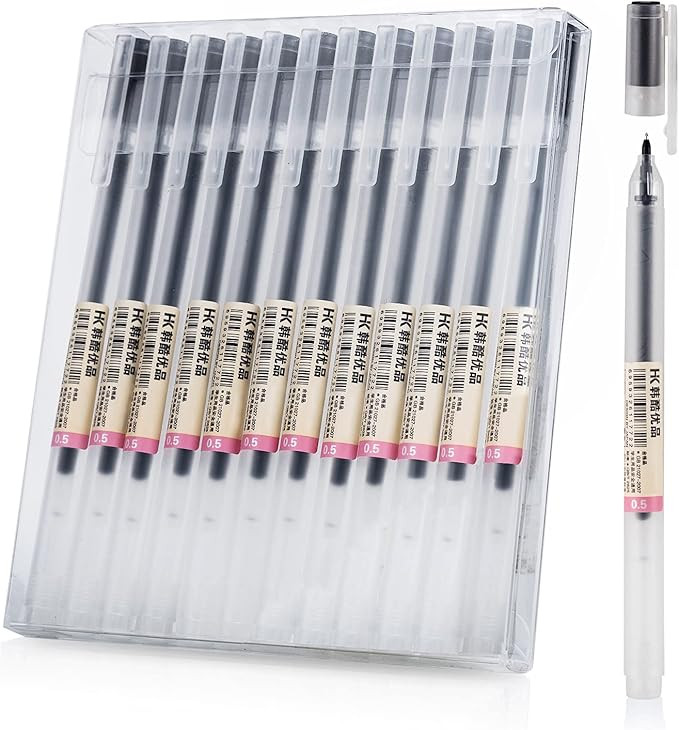 Amazon.com: Premium Black Gel Pens, [0.5mm] Extra Fine Point Pens Smooth Writing Ballpoint Pens f... | Amazon (US)