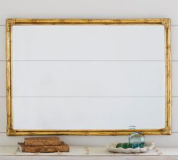 Bamboo Frame Accent Rectangular Wall Mirror | Pottery Barn (US)