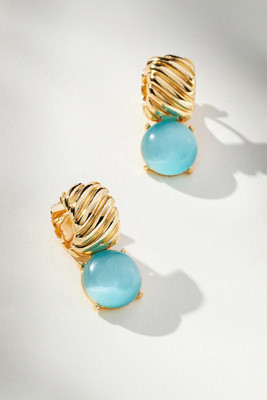Ribbed Crystal Huggie Earrings | Anthropologie (US)