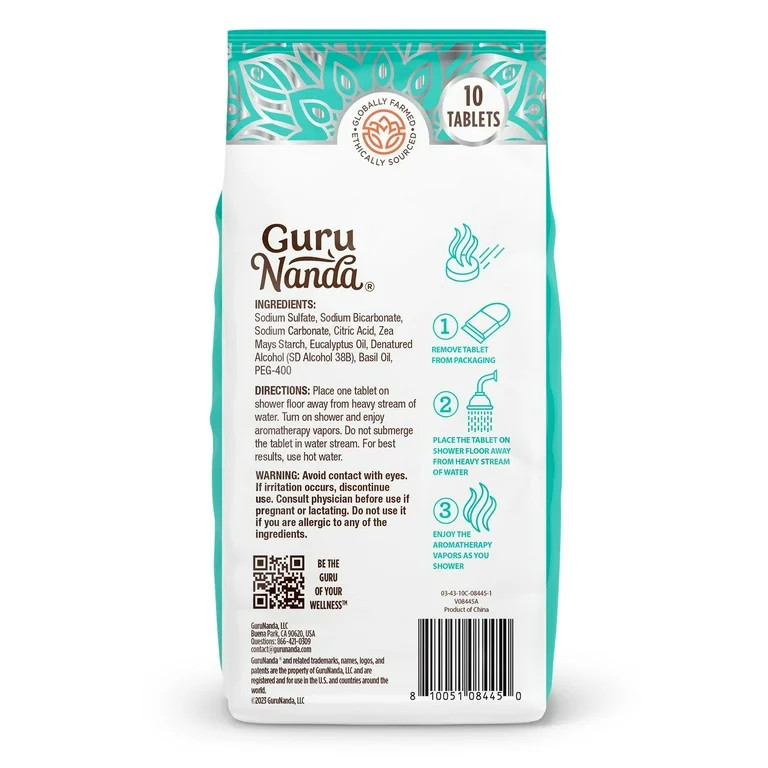 GuruNanda Breathe Shower Steamers- Vaporizing Eucalyptus Essential Oils Spa Aromatherapy - 10 cou... | Walmart (US)