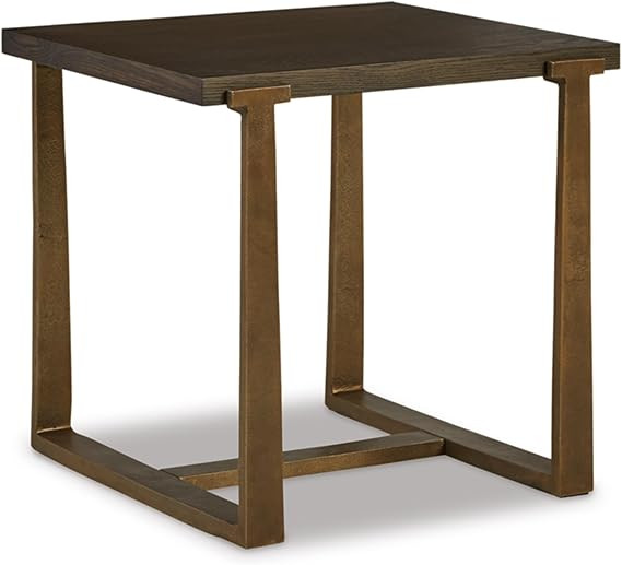 Signature Design by Ashley Balintmore Modern Rectangular End Table, Dark Brown & Metallic | Amazon (US)