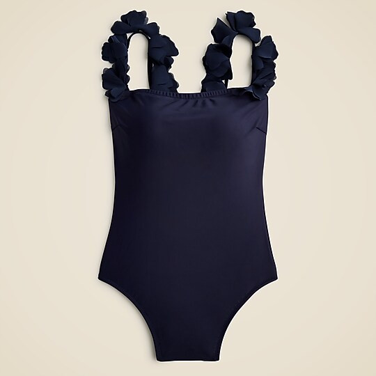 Flower-strap one-piece swimsuit | J. Crew US