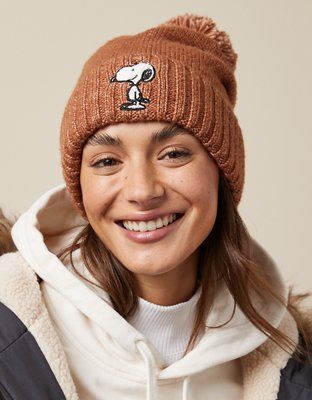 AE Peanuts Pom Beanie | American Eagle Outfitters (US & CA)
