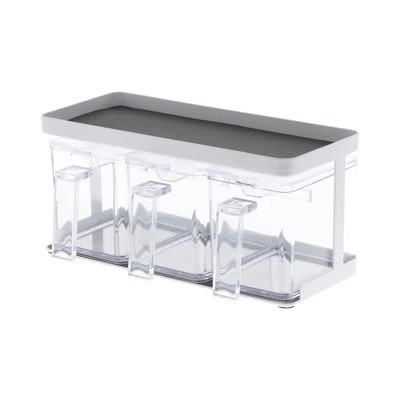 Tower Yamazaki Home Pantry Canisters With Rack, Kitchen Organizer, Triple, Steel + Plastic, Handles | Wayfair North America