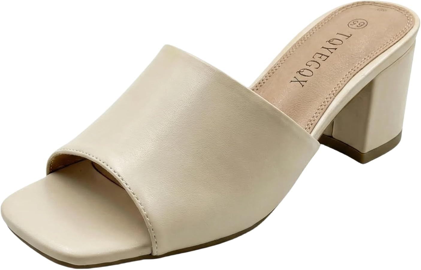Women's Heeled Sandals Square Open Toe comfortable Heeled Mules Chunky Block Low Heel On Slides | Amazon (US)