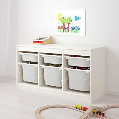 MAC TROFAST Storage Combination for Kids Play Plastic Boxes White 99x44x56cm | Amazon (UK)