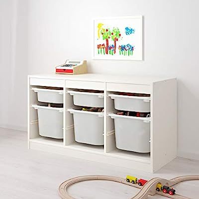 MAC TROFAST Storage Combination for Kids Play Plastic Boxes White 99x44x56cm | Amazon (UK)