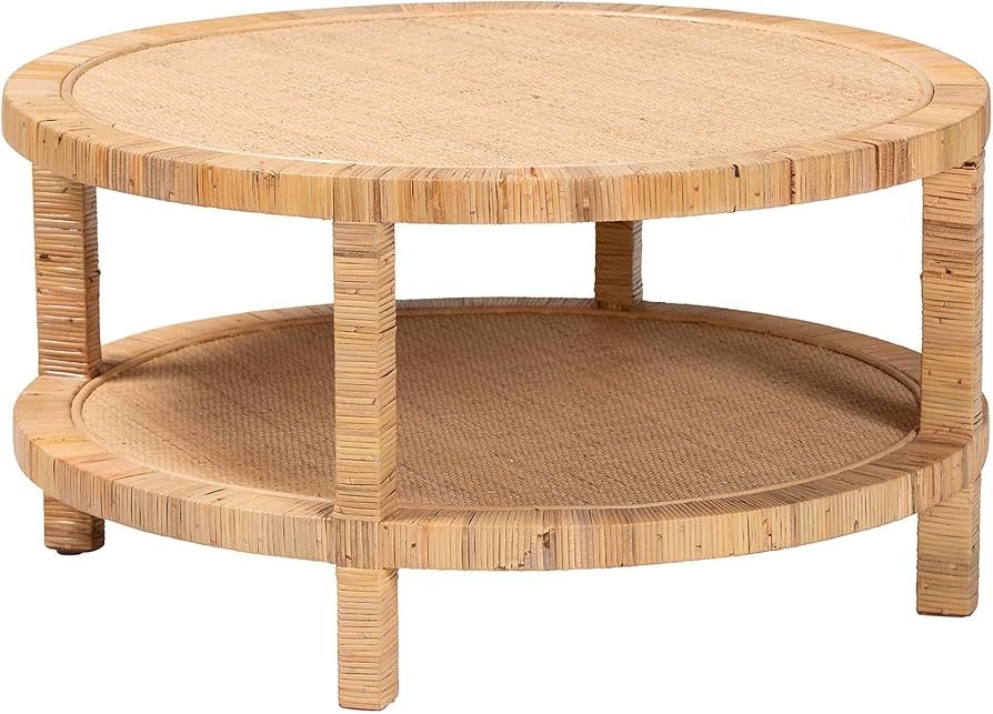 bali & pari Kalimantan Natural Rattan Coffee Table, Light Honey | Amazon (US)