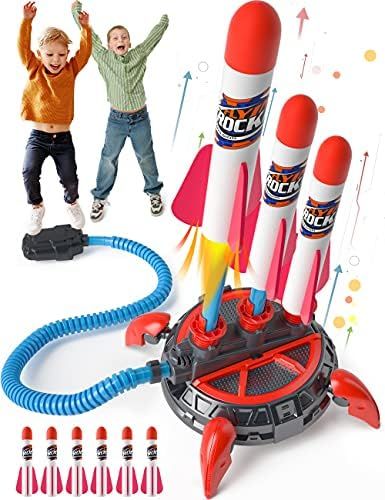 Toy Rocket Launcher for Kids,Upgrade Foam Rockets Shoots Up to 100 Ft, Adjustable Angle Launcher ... | Amazon (US)