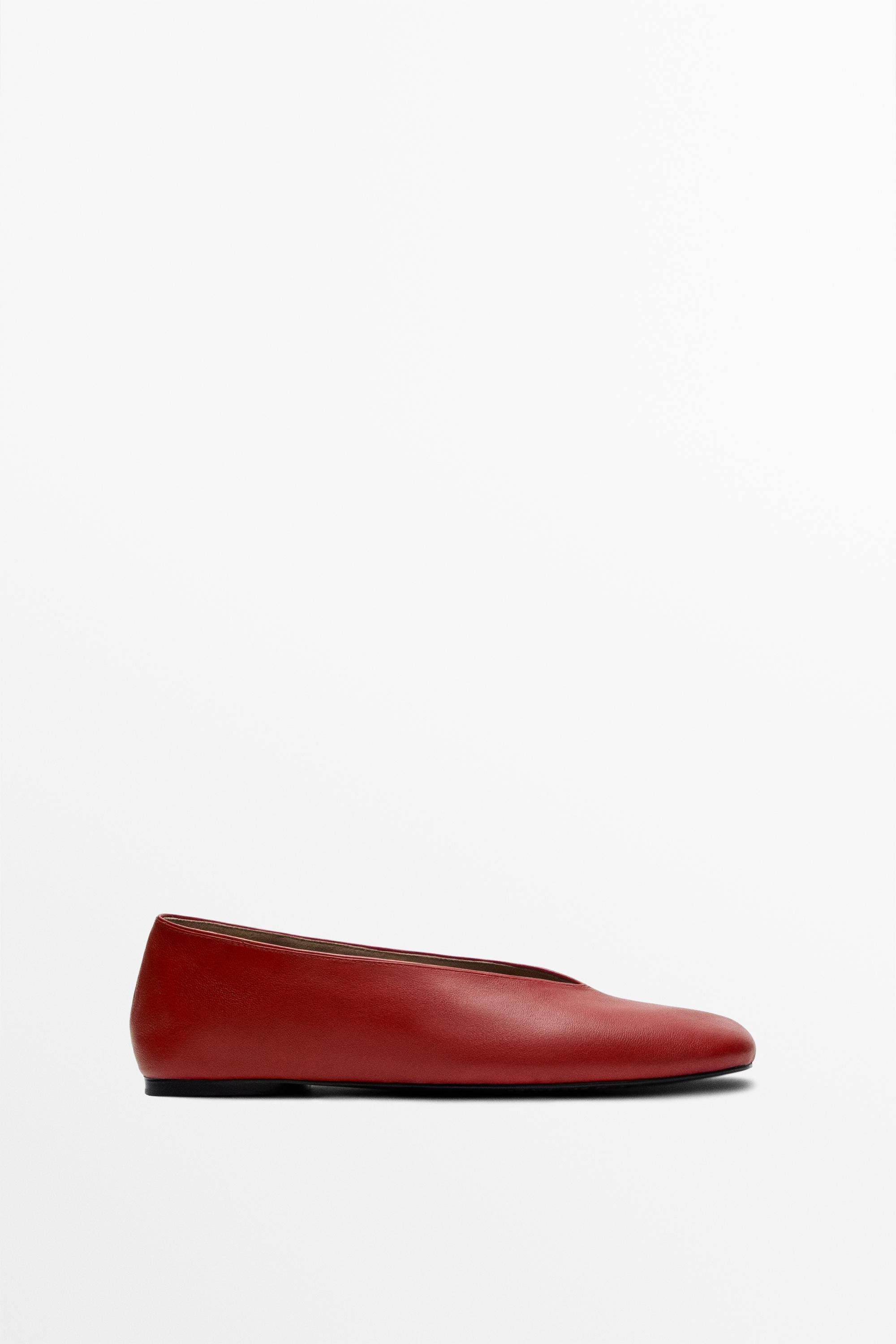 Soft leather ballerinas · Red · Balletâ Flats | Massimo Dutti | Massimo Dutti US