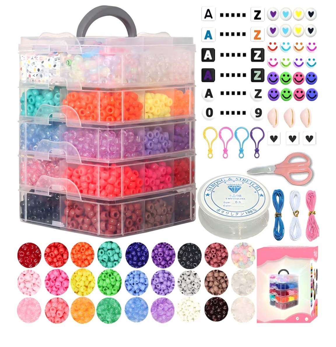 Pony bead bracelet making kit on sale at Amazon 
Perfect girls birthday gift or Easter present 

#LTKSaleAlert #LTKmomlife #LTKKids