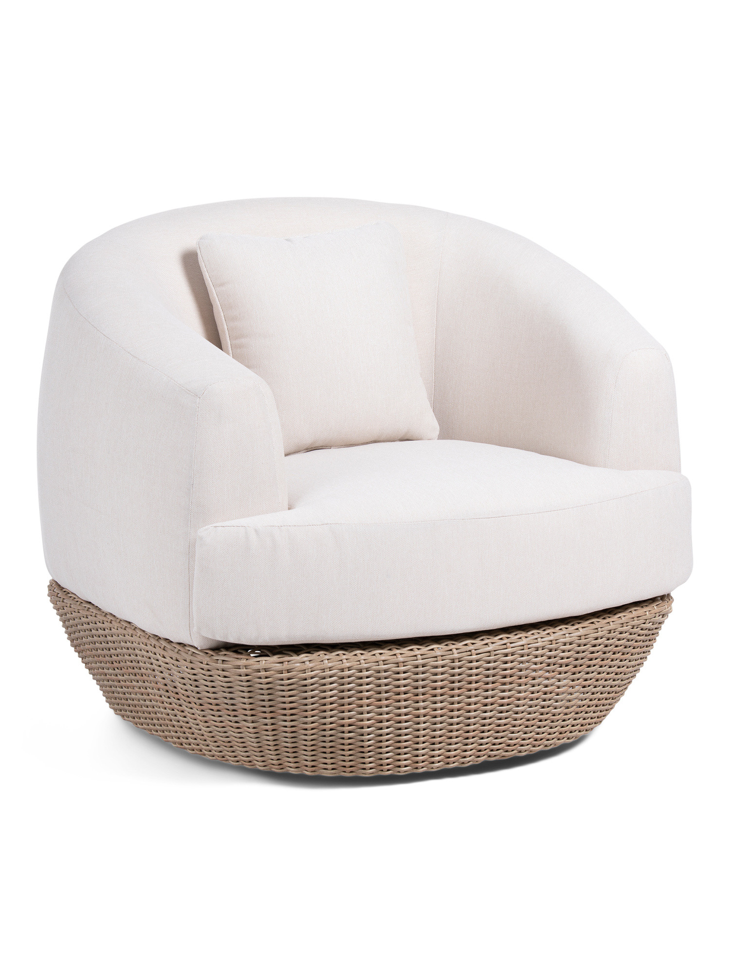 36x40.5 Outdoor Wicker Upholstered Swivel Chair | TJ Maxx