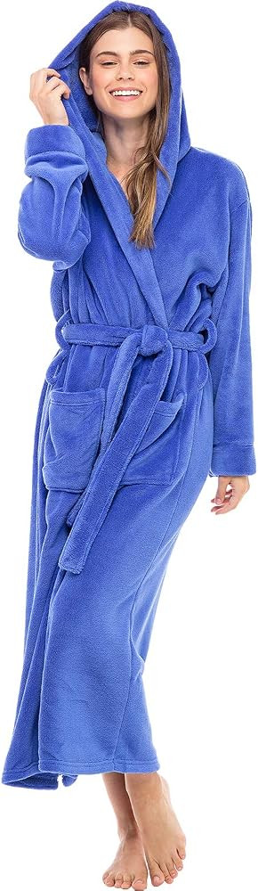 Alexander Del Rossa Womens Robe, Long Plush Bathrobe with Hood, Hooded Robes for Women Plus Size ... | Amazon (US)