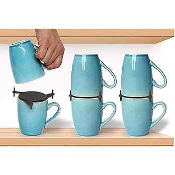 ELYPRO Coffee Mug Organizers and Storage, Kitchen Cabinet Shelf Organizer - Cupboard and Pantry O... | Amazon (US)
