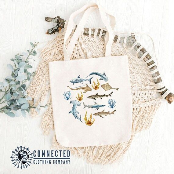Shark Watercolor Tote Bag | Shark Conservation Bag | Save The Ocean | Shark Lover Gift | Shark We... | Etsy (US)