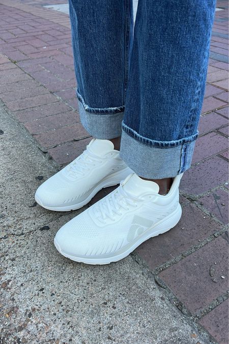 The most comfortable All white sneakers and wide leg denim with a cuff  

#LTKstyletip #LTKshoecrush