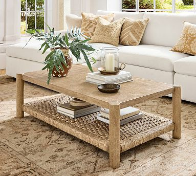 Bolinas Rectangular Woven Coffee Table (54") | Pottery Barn (US)