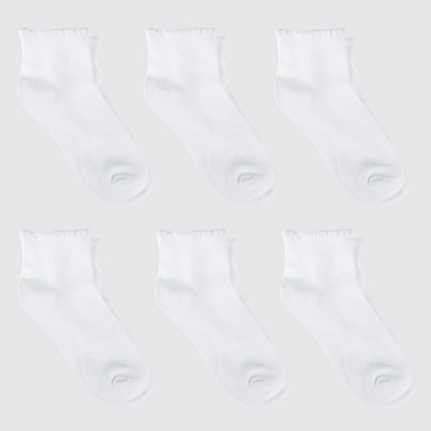 Girls' Casual Ankle Socks 6pk - Cat & Jack™ White | Target