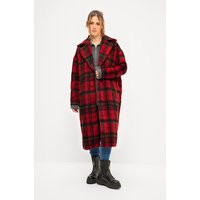 Oversized Plaid Lapel Collar Coat | Ulla Popken - US