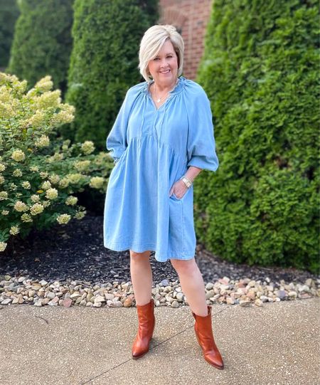Love this chambray denim puff sleeve dress from Old Navy! It’s part of the Old Navy womens new arrivals for Fall! These exact boots are from Nordstrom. 

#westernboots #chambraydress #denimdress #nashvilleoutfit #styleinspo #ootd #fashionover40 #fashionover50

#LTKunder50 #LTKSeasonal #LTKstyletip