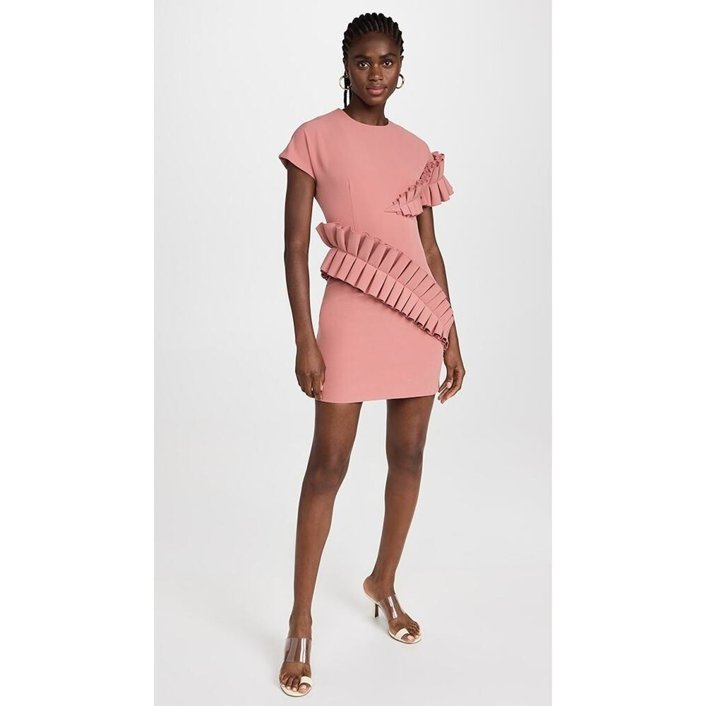 NWT Andrea Iyamah Women's Safia Mini Dress Ruffles Short Sleeve Peach Rose Small | Poshmark