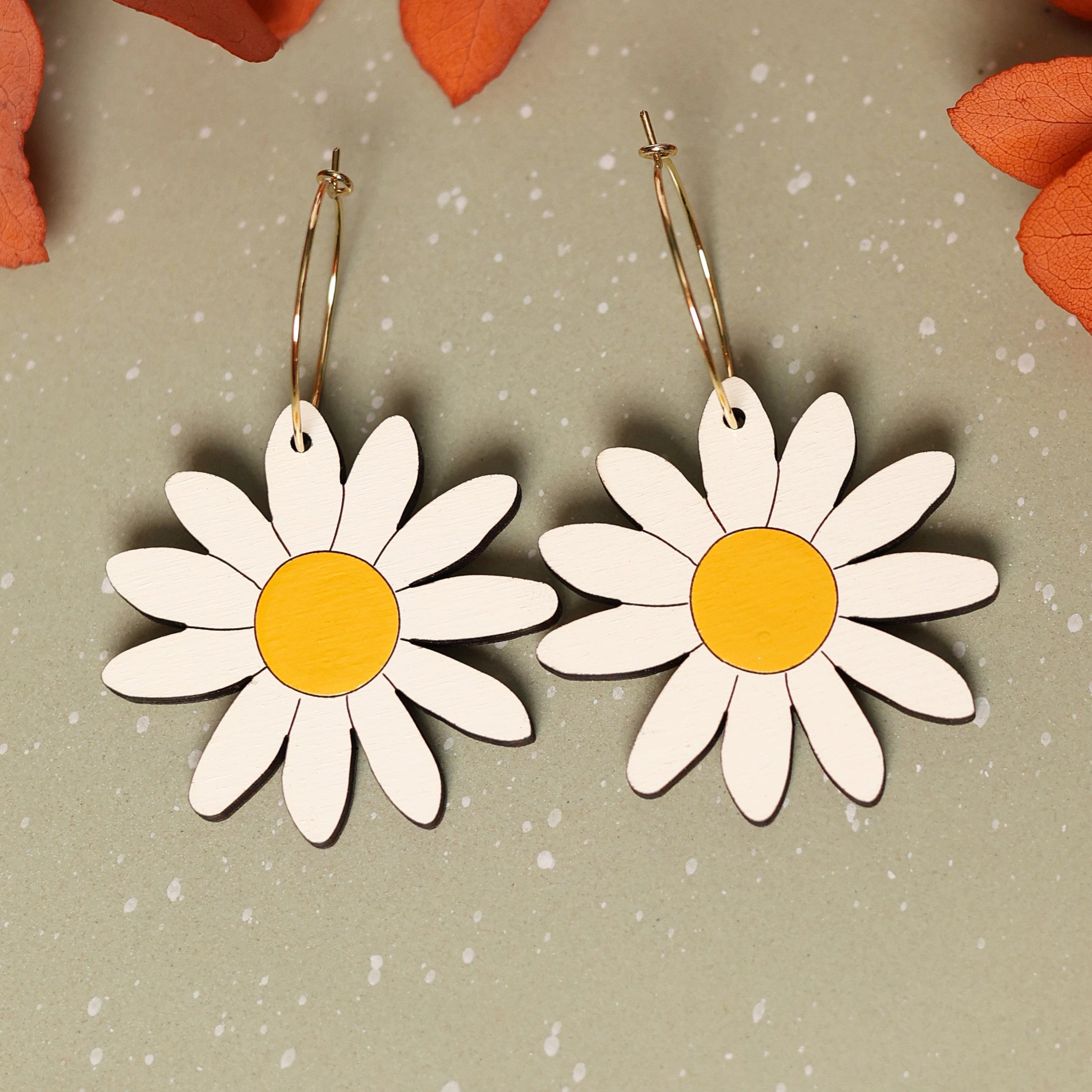 70s Daisy Hoop Earrings | Le Chic Miami