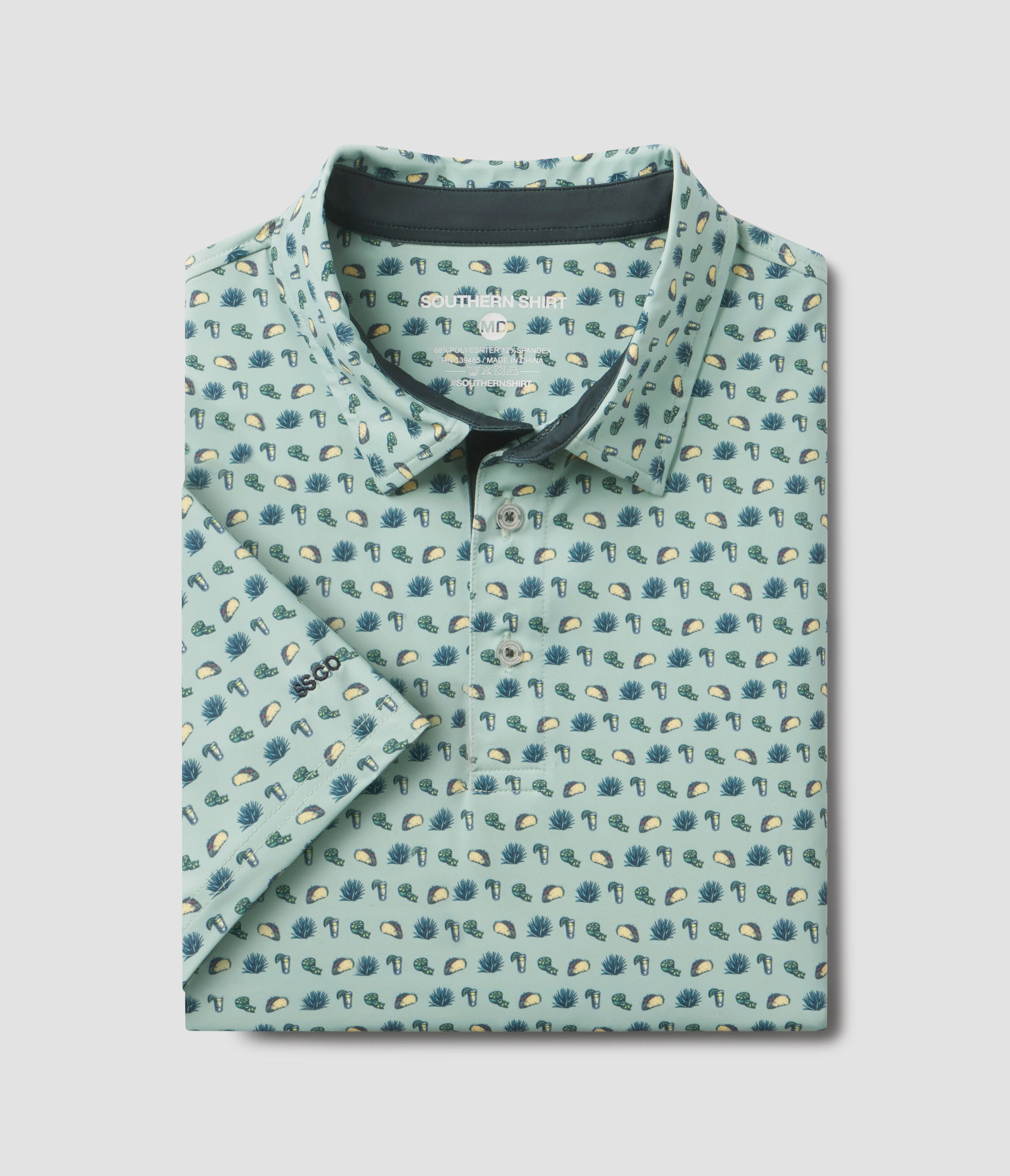 Tacos and Tequila Printed Polo | Southern Shirt | Southern Shirt