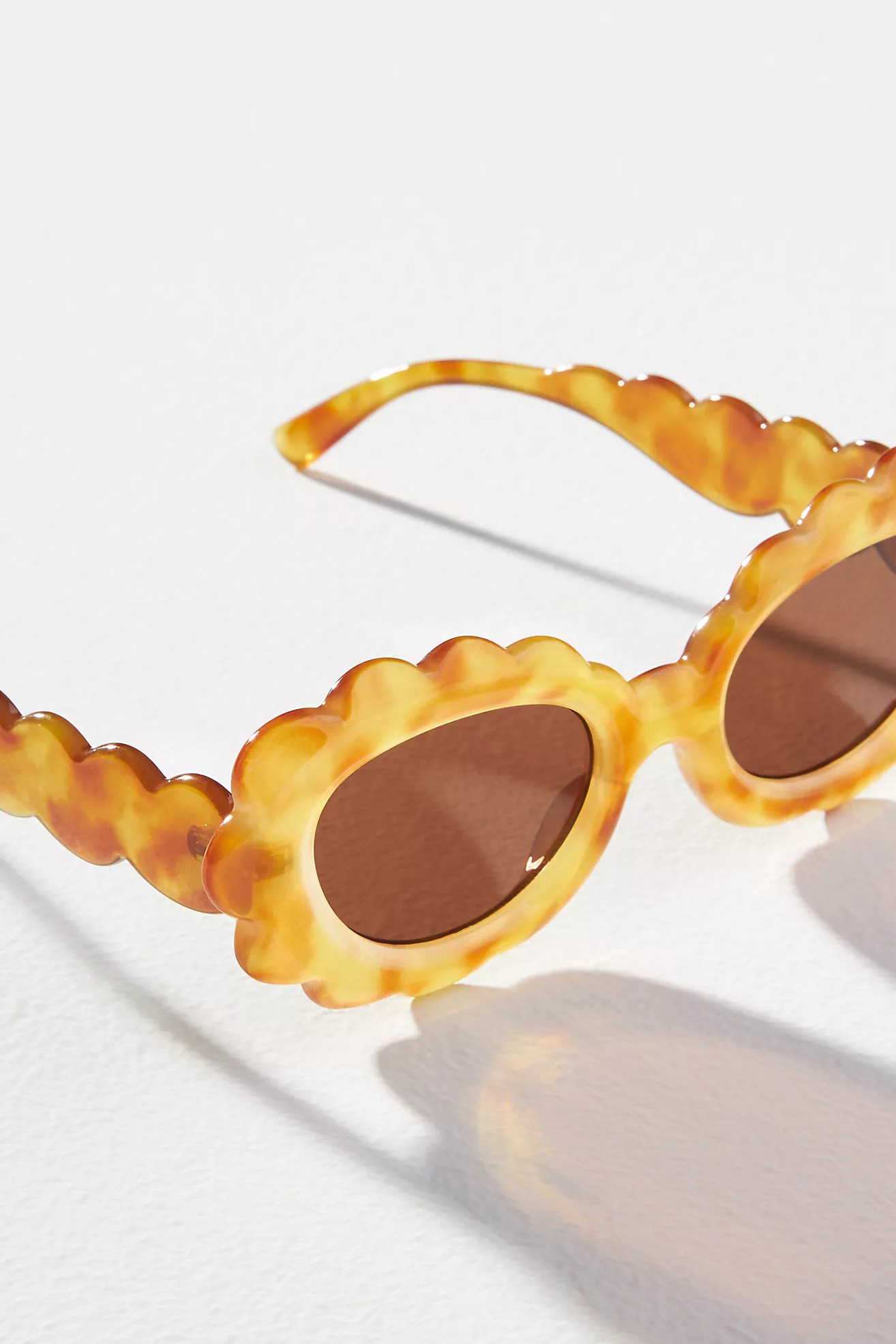 Scallop Warm Tortoise Sunglasses | Anthropologie (US)