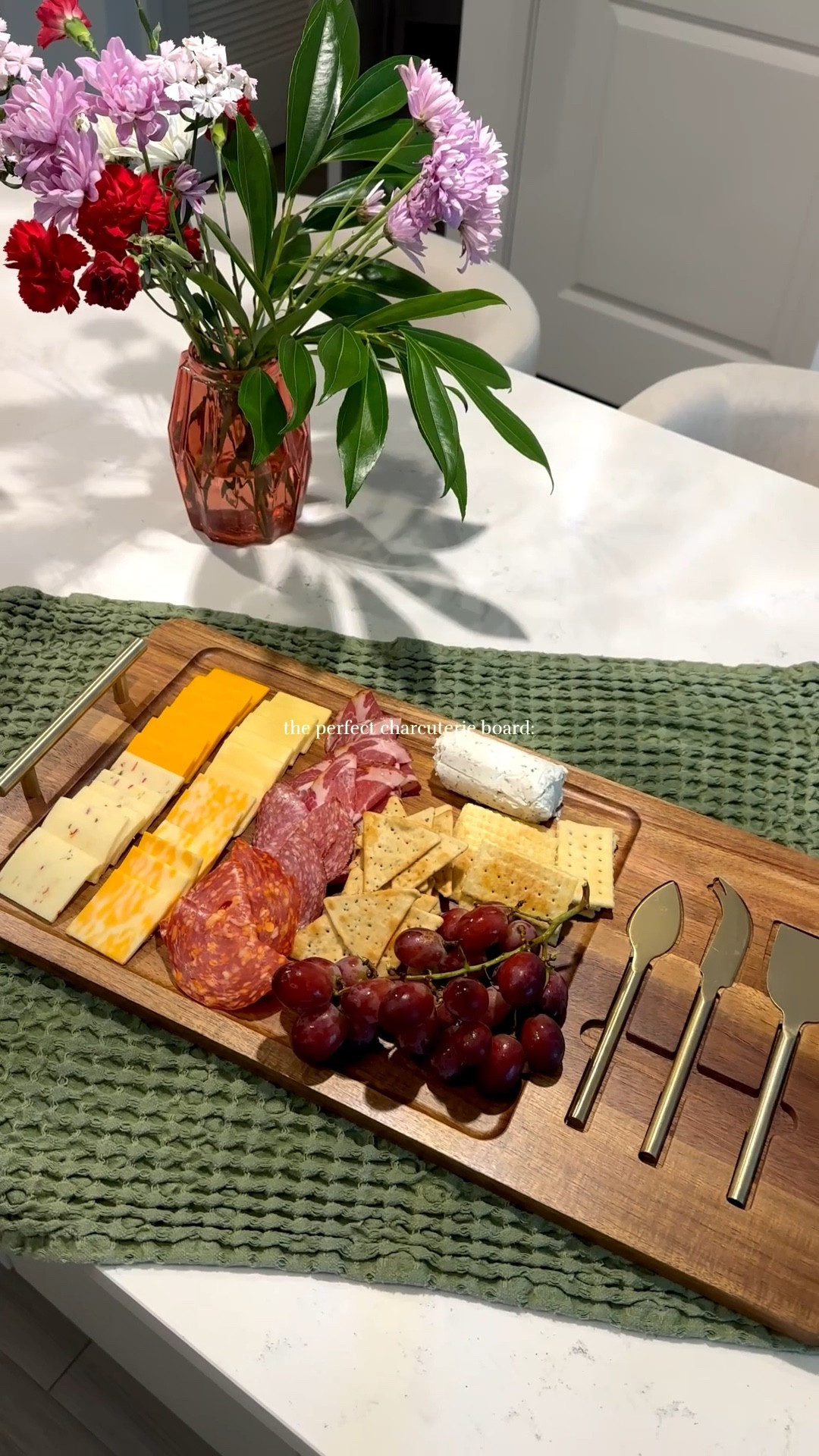found the most perfect charcuterie board at walmart today! made of acacia wood, it comes with cheese tools and is a total show stealer - perfect for an event hosting or for a self-treat night <3

#LTKHome #LTKfoodie