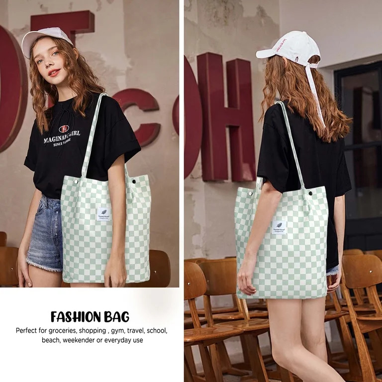 Ayieyill Corduroy Tote Bag for Women Girl Canvas Shoulder Cord Purse with Inner Pocket (Mint Gree... | Walmart (US)