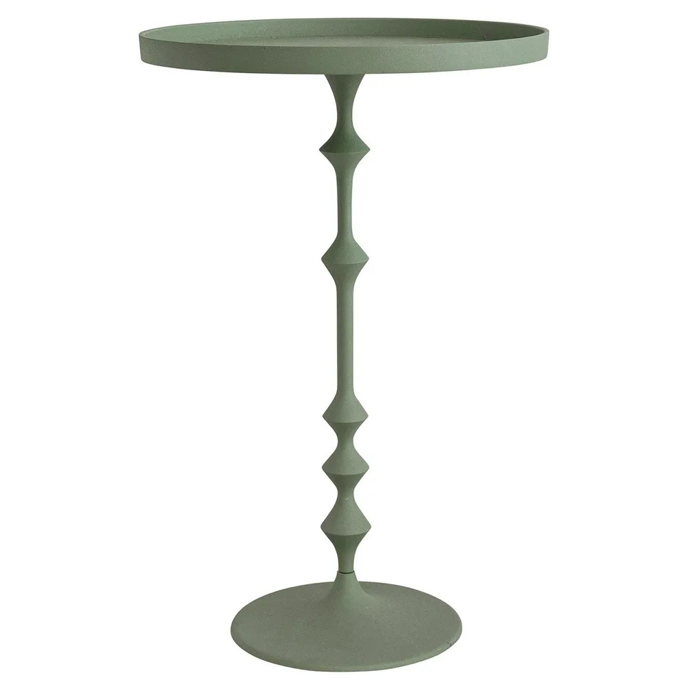 Seth Modern Classic Green Aluminum Round End Table | Kathy Kuo Home