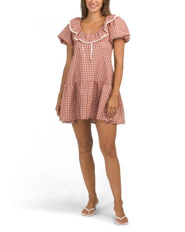 Peter Pan Collar Gingham Mini Dress | Casual Dresses  | Marshalls | Marshalls