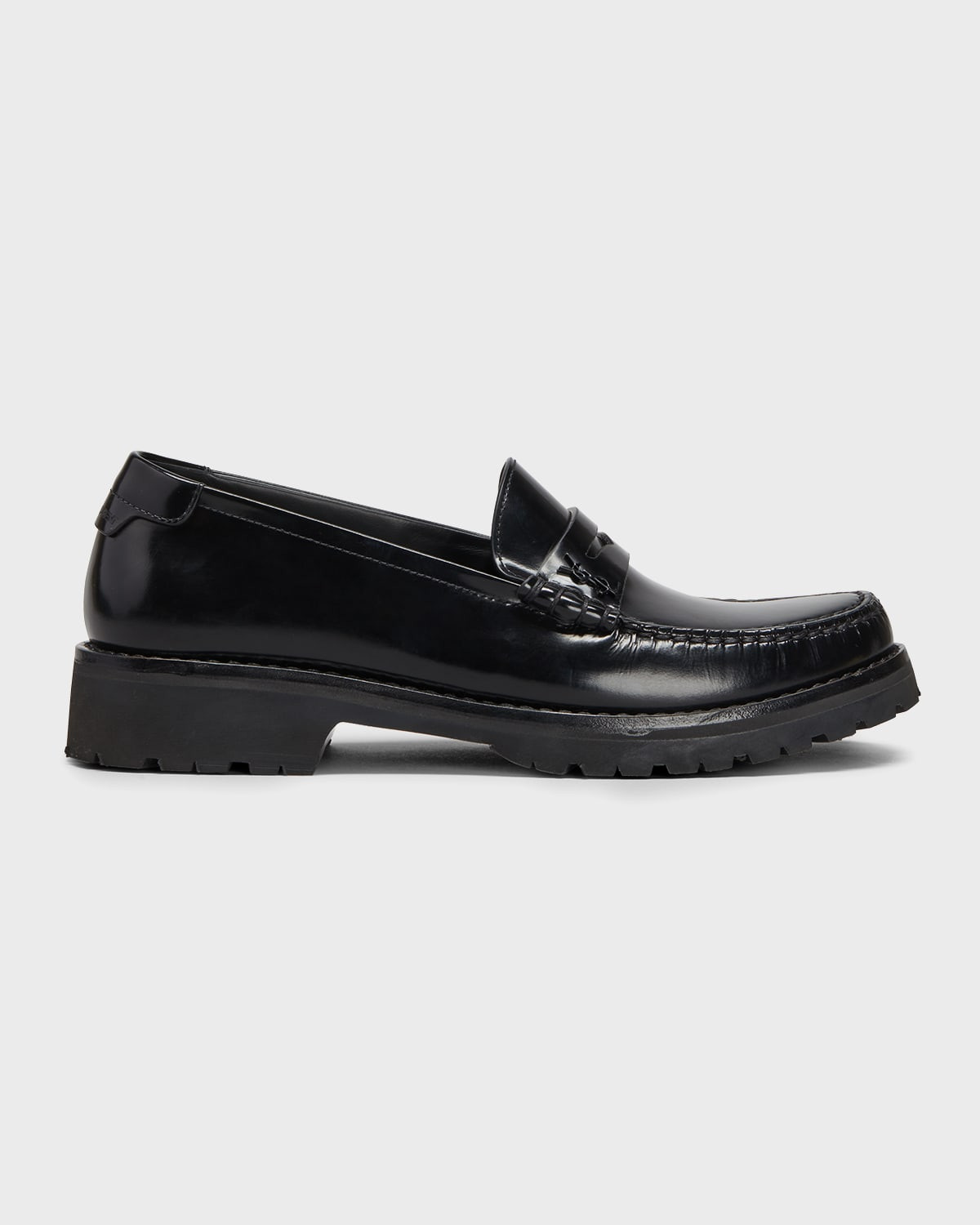 Le Loafer Monogram Leather Penny Slippers | Neiman Marcus