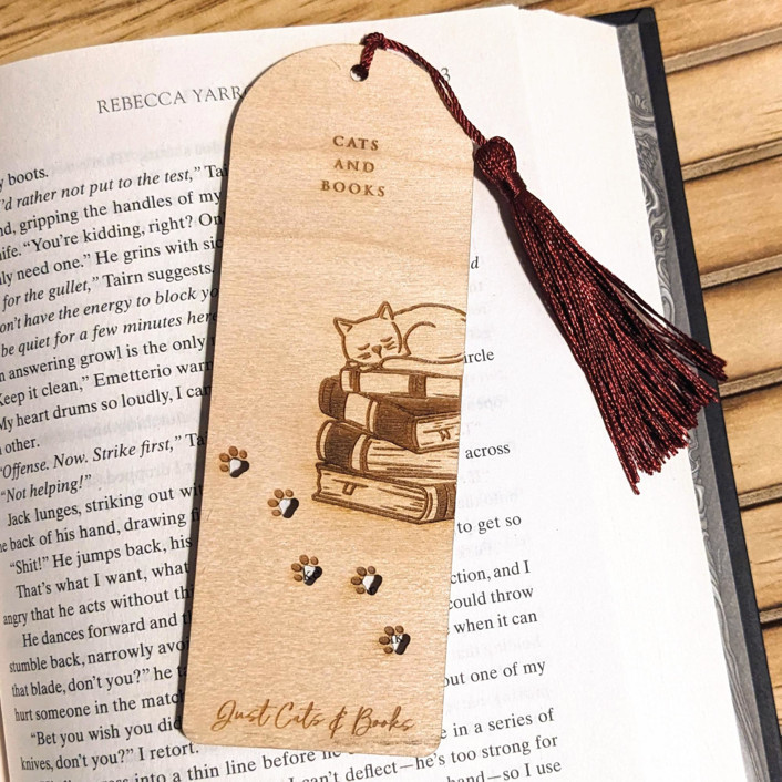 Cats And Books Bookmark | Book Lover Gift Bookmark | Minted