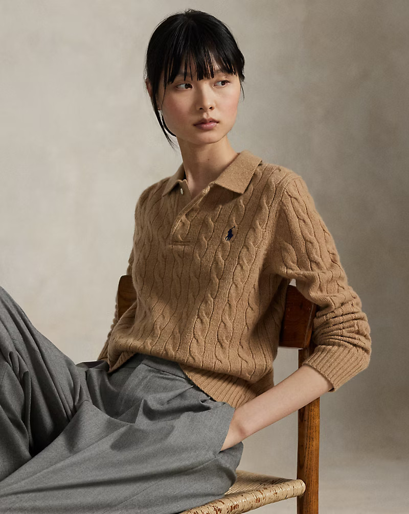 Cable-Knit Wool-Cashmere Polo Jumper | Ralph Lauren (UK)