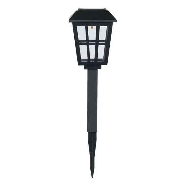 Mainstays Solar Powered Black Square Design LED Path Light, 5 Lumens | Walmart (US)